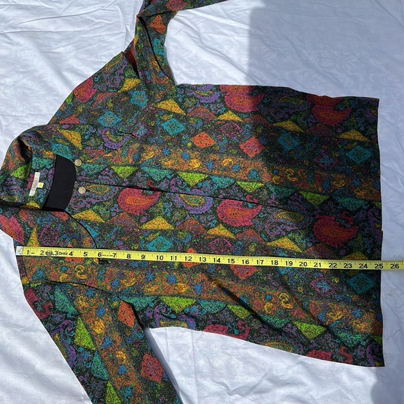 Addenda abstract paint stroke paisley pattern button down shirt Size L - Picture 9 of 9